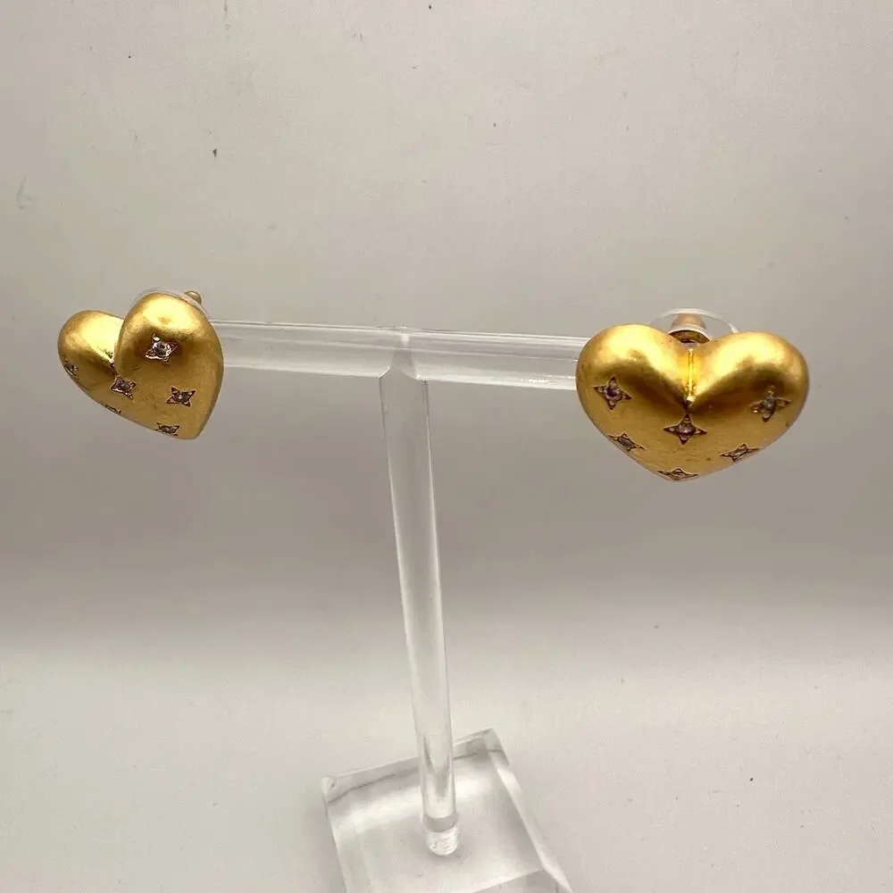 Kate Spade MY PRECIOUS HEART Earring Gold Plated CZ Stud Designer Jewelry